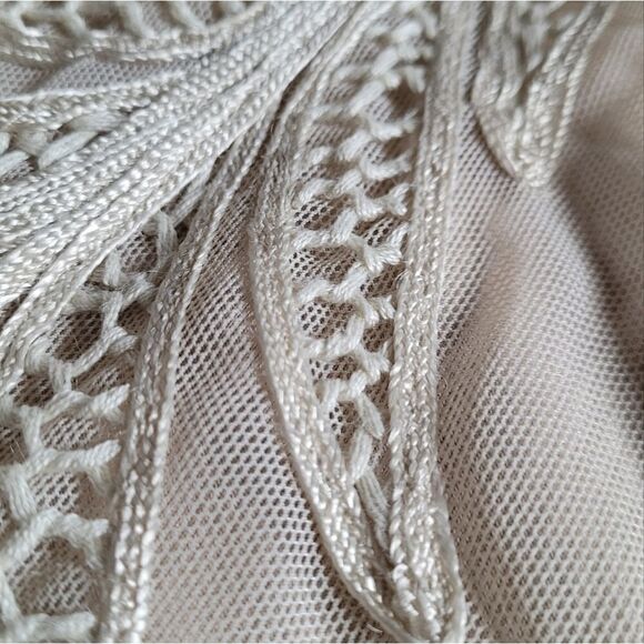 Sundance Soutache Classic Champagne Shift Sheath Dress Medium - Picture 8 of 9